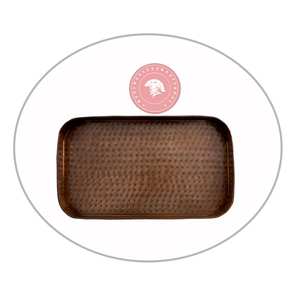 Plateau de service vintage en cuivre martelé avec poignées | Plateau de service pour café, thé, fruits, fleurs et décorations, articles de cuisine et de maison, vente en gros - Product Image 1