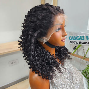 Extensions de cheveux humains 100% vietnamiens, boucles Pixie, couleur naturelle, avec closure et frontal Super Double - Product Image 2