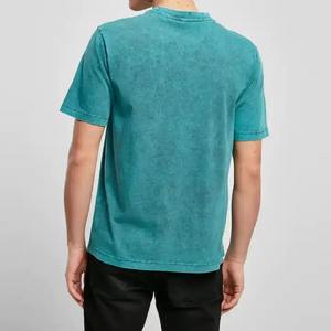 T-shirt pour hommes nouvelle mode personnalisé lavage à l'acide T-shirt pour hommes surdimensionné uni 100% coton été hommes lavage à l'acide t-shirts - Product Image 2