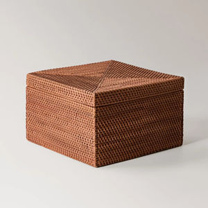 Square hand-woven thin <b>rattan</b> <b>box</b> Handmade <b>Storage</b> <b>Box</b> Eco-Friendly Natural Home and Home Decor Wholesale from Vietnam - Product Image 1
