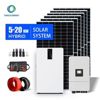 Système solaire hybride 10KW/12KW MPPT, kit complet, batterie LiFePO4 51.2V, générateur d'énergie hors réseau 60KWH pour usage domestique