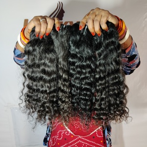 Paquetes de cabello humano virgen crudo cutícula natural alineada 100% extensiones de cabello humano de templo indio - Product Image 3