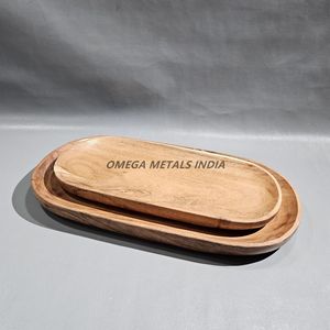 Ensemble de plateau de service en bois de haute qualité avec un design complexe d'accents d'or élégants pour les repas de luxe et les cadeaux de fête - Product Image 2