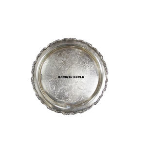 Ramadan Tabletop Metal <b>Chocolate</b> Tray Premium Quality Handmade <b>Chocolate</b> Platter Round Shape Decorative Metal <b>Chocolate</b> Tray - Product Image 2