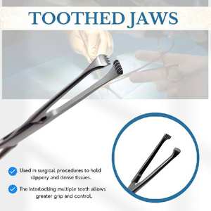 Pince Allis Pince professionnelle pour tissus Allis Outil chirurgical réutilisable de haute qualité pour instruments chirurgicaux à usage médical - Product Image 4