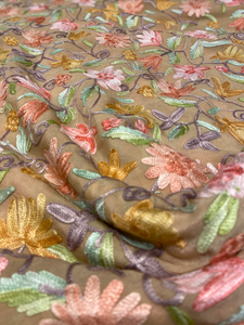 Lightweight Chain Stitch Embroidery Fabric Ideal <b>for</b> Elegant Bridal Wear <b>Wedding</b> Dresses and Formal Fashion Creations - Product Image 4