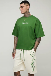 Camiseta Oversize de Hombre 2025 Estilo Urbano 100% Algodón 250GSM Teñido en Hilo Tejido Personalizado Premium Larga Ecológica Transpirable - Product Image 2