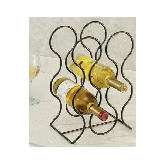 Free Standing Wine Rack withScroll Design for Kitchen Organization of Wine Spirit Bottles