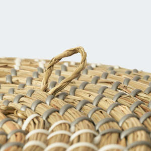 Ensemble de décoration de panier mural en jonc de mer à motifs floraux et en spirale élégants Accents muraux élégants - Product Image 3