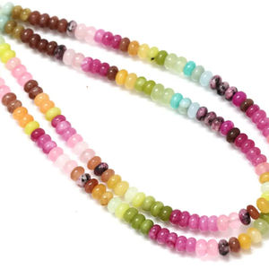 Hermosas Cuentas de Cuarzo de Color Rosa Arcoíris en Forma de Rondel, Cuentas de Piedras Preciosas de Cuarzo Multicolor de 7-8 mm, Venta al por Mayor - Product Image 3