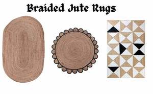 Alfombra de Yute Orgánico Trenzada de 4x4 pies, Tejida a Mano con Borlas, Ecológica, de Pelo Corto, Estilo Bohemio, para Salas de Estar, Patios, Alfombras Indias - Product Image 3