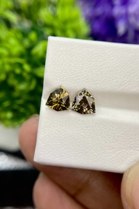 Par de tanzanita natural sin calentar, lupa de corte trillón, zoisita amarilla, piedra preciosa en forma de pera para la fabricación de joyas, suelta con certificación IGI - Product Image 2