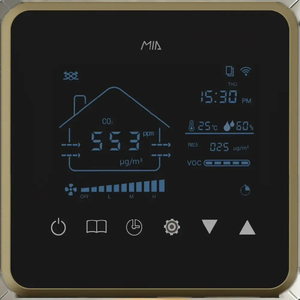 Ventilateur <span class=keywords><strong>de</strong></span> ventilation intelligent pour maison connectée <span class=keywords><strong>à</strong></span> trois vitesses 0-10V, contrôleur LCD, VOC, CO2, température, humidité, panneau <span class=keywords><strong>de</strong></span> commande WiFi, flexible, carré - Product Image 1