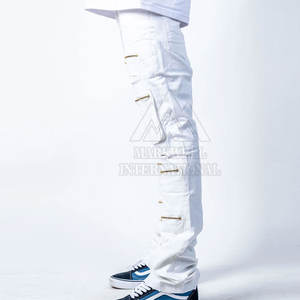 Nuevo estilo de uso al aire libre Pantalones de hombre Pantalones apilados lavados Pantalones de hombre de color sólido de la mejor calidad Pantalones apilados lavados para hombres - Product Image 2