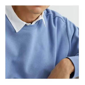2025 último diseño pulóver sudadera hombres azul cielo 100% algodón logotipo personalizado ODM ropa deportiva tamaño 6XL bajo precio de fábrica invierno - Product Image 4