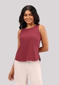 เสื้อกล้ามสายเดี่ยวคอวีไหล่กว้าง ดีไซน์สวยโชว์หลัง พร้อมบราในตัว ผ้ายืดสแปนเด็กซ์/โพลีเอสเตอร์ พิมพ์ลายตัวอักษร สำหรับผู้หญิง - Product Image 4