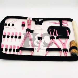 Nuevas llegadas: Kit de herramientas para extensiones de cabello rosa bebé, tijeras para cortar cabello, pinzas de cinta, acero inoxidable, uso comercial sostenible HOOPER - Product Image 4