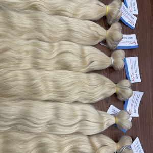 Extensiones de Cabello Humano Virgen Vietnamita Rubio 100%, Remy, Color Natural Premium, Sin Enredos, Super Doble Trama, Estilo Ondulado, en Paquetes - Product Image 2