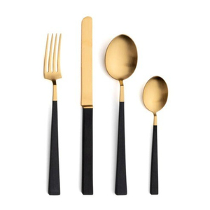 Best Selling Eco-friendly Stainless Steel Cutlery Set Gold <b>Flatware</b> with White Resin Handle for Hotels and Parties - Product Image 3
