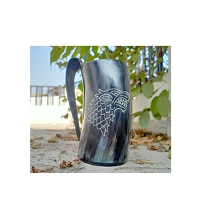 Fabricant professionnel de table de tasse de corne à boire Viking naturel ont été utilisés produit solide de tasse de corne de taille personnalisée de finition - Product Image 3