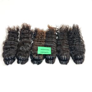 Paquetes de cabello humano ondulado Premium camboyano virgen crudo Temple máquina virgen cruda cabello de doble trama cabello humano indio crudo - Product Image 2