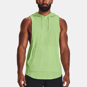 Conception à capuche décontracté Gym Fitness hommes débardeur personnalisé USA taille extensible hommes débardeurs Logo personnalisé maillots hommes débardeurs côtelés - Product Image 6