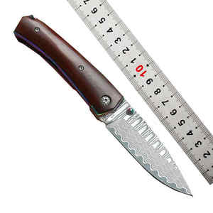 Nuevo cuchillo de bolsillo plegable con mango G10 de acero de Damasco cuchillo de exterior de alta calidad - Product Image 5