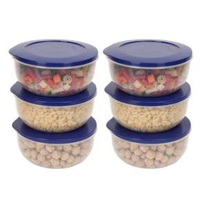 Set de 6 contenants ronds en polypropylène empilables et emboîtables 750 ml lot de 6 bleus - Product Image 6