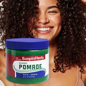 Pommade capillaire végétalienne biologique à la bergamote avec protection thermique et hypoallergénique pour cheveux secs, bruts et naturels - Product Image 1