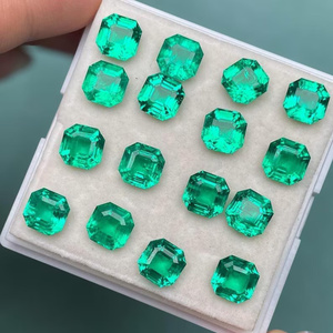 Chất Lượng Tốt Nhất Phòng Thí Nghiệm Tạo Ra Ngọc Lục Bảo Đá Quý Màu Xanh Lá Cây Màu 8X10Mm Hình Bầu Dục Cắt Đồ Trang Sức Tốt Cho Vòng Cổ Và Nhẫn Bán Buôn - Product Image 2