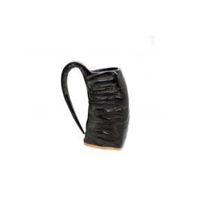 Tasse en corne naturelle avec corne de buffle faite à la main Tasses à boire Viking Bière meilleure pièce et base en bois et longue pièce articles de fête - Product Image 4