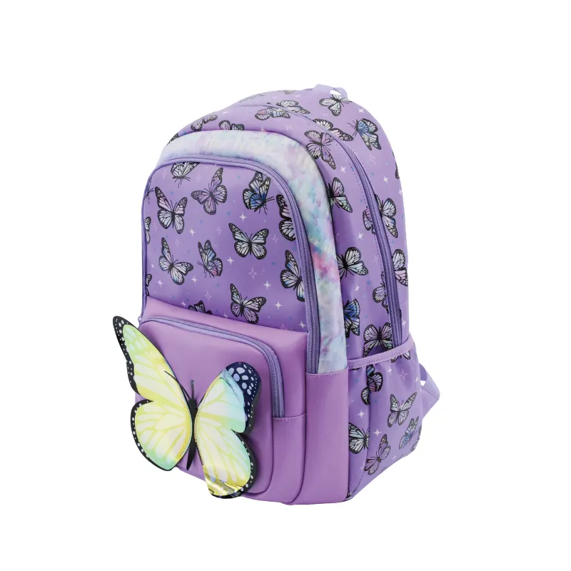 Butterfly sequins Children's school bag PU material large -capacity children's school bag school uses unique design