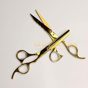 Ciseaux de barbier élégants sur mesure avec manche en céramique, lames en acier inoxydable, ciseaux à effiler pour droitiers, 26 dents - Product Image 3