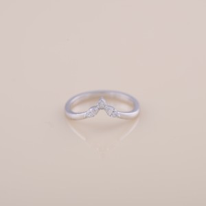 IGI Certified Marquise Diamond V-Shaped Contour <b>Ring</b> in 14K White / Rose & Yellow Gold - Product Image 1