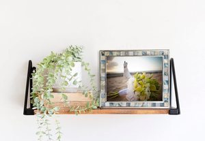 Marco de foto hecho a mano de placa de plata, 8x10, marco de pared de perla Madre, 8by10, para boda, mosaico de vidrio, Mesa - Product Image 5