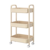 Chariot utilitaire multi-usages à 2/3/4 niveaux, chariot de rangement étroit en plastique avec roulettes