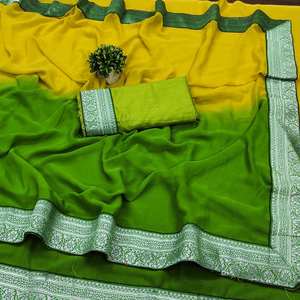 Saree en polyester à prix d'usine à forte demande en direct d'Inde pour les fêtes et les mariages vêtements indiens et pakistanais - Product Image 4