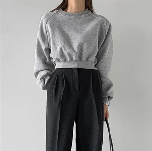 Sudadera con capucha de alta calidad para mujer, sudadera informal holgada Vintage, precio barato, ropa de calle de manga larga, sudadera transpirable corta - Product Image 1