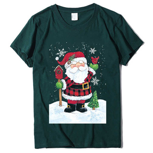 Camiseta con estampado navideño OEM y ODM, ropa informal, camisetas para hombre y mujer, camiseta transpirable de algodón puro con cuello redondo - Product Image 5