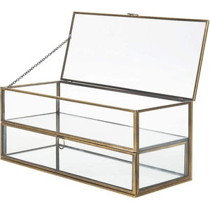 <b>Vintage</b> Style Square Metal Glass <b>Jewelry</b> <b>Box</b> Elegant Metal Ring Display Gift <b>Box</b> For Rings And Earrings At Factory Price - Product Image 5