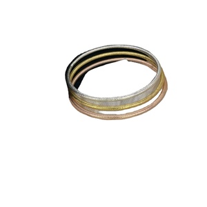 กำไลข้อมือชุบทองทำมือแบบเรียบสร้อยข้อมือลูกปัดชุบทองผู้หญิงกำไลทองเหลืองดูทันสมัยสำหรับผู้หญิงมีสไตล์ - Product Image 1