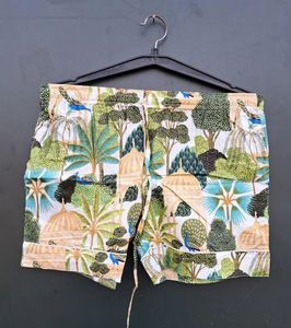 Jungle imprimé coton bio Robe ensemble femmes décontracté été court vêtements de nuit confortable tissé tissu doux cordon fermeture - Product Image 3