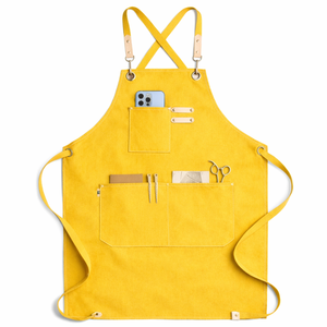 Tablier en toile et cuir, résistant, réutilisable, personnalisable, pour cuisine, soudage, coiffeur, chef, hommes et femmes, avec poche, fait à la main - Product Image 3