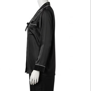 Vêtements de nuit classiques en satin pour femmes, polyester, séchage rapide, doux, confortable, ensemble de pyjamas pour femmes, fournisseur en gros OEM B2B - Product Image 2