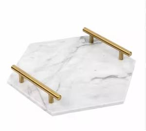 Plateau de service en marbre de décoration d'hôtel avec poignée - Product Image 3
