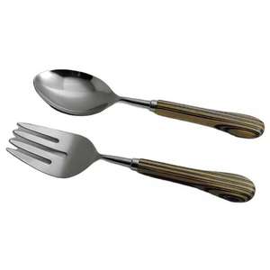 Nouveauté Outils de cuisine personnalisés Ensemble de couverts à salade en bois avec manche en laiton Ensemble cuillère fourchette décorative de service - Product Image 5