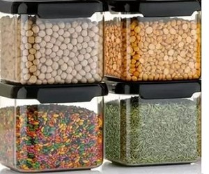 Trong Suốt 500Ml Nhựa Kín Nhà Bếp Thực Phẩm Lưu Trữ Lọ Có Nắp Đậy Lưu Trữ Container Cho Xung Gia Vị Đồ Ăn Nhẹ (4 Pcs) - Product Image 2