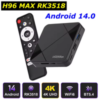 Boîtier TV Android 14 H96 MAX RK3518 2 Go 16 Go, Clé TV Intelligente Wi-Fi 2.4G/5Ghz HDR 4K 100M, Lecteur Multimédia H96MAX 4K, Décodeur