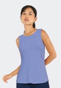 เสื้อกล้ามสายเดี่ยวคอวีไหล่กว้าง ดีไซน์สวยโชว์หลัง พร้อมบราในตัว ผ้ายืดสแปนเด็กซ์/โพลีเอสเตอร์ พิมพ์ลายตัวอักษร สำหรับผู้หญิง - Product Image 3