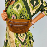 Tas Selempang Dada Pinggang Kulit Asli Premium Unisex ALBORZ Kapasitas Besar Tas Bahu Crossbody Geometris